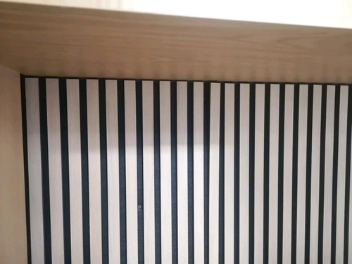Acoustic Slatted Wall Panel Top Gap Filler Silicone Seal Hides Background Wall - Picture 5 of 8
