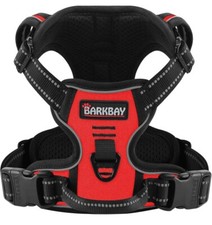 BARKBAY Dog Harness No Pull Adjustable Reflective Heavy-Duty - Medium Red