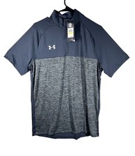 Under Armour Polo Shirt Men's UA Size Medium Gray Heather Lightweight Zip NWT