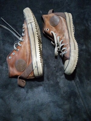 CONVERSE-ALL STAR RARE WARM COGNAC LEATHER W/Backstrap Men display picture 1