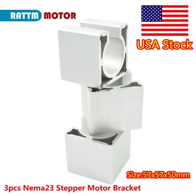 RATTM MOTOR 【US】3PCS 57mm Nema23 Stepper Motor Mount Aluminum Bracket Support For CNC Router