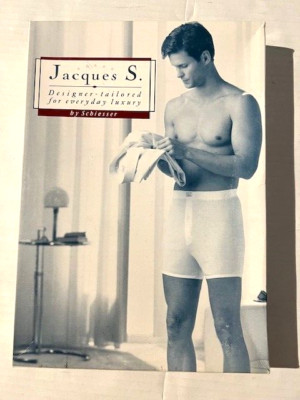 New JACQUES S SCHIESSER Mens Wht Cotton Boxer Shorts Underwear sz M Vtg #707 NIB