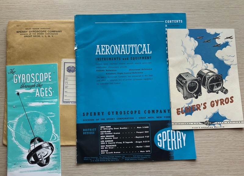 Sperry ELMER'S GYROS Pilot's Operat Blltn Gyro Thru The Ages Bk,Aeronautical Ins