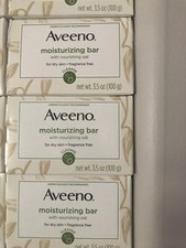 3 AVEENO Active Naturals Moisturizing Bar Soap For Dry Skin Frag Free 3.5oz