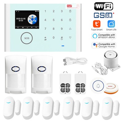 3in1 WiFi+GSM+GPRS Smart Home Security Burglar Alarm System Fit For Alexa D6Q8