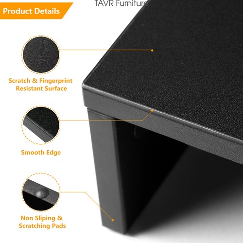 Dual Monitor Stand 3 Shelves Desk Riser Organizer with Adjustable Length/Angle - Picture 4 of 7