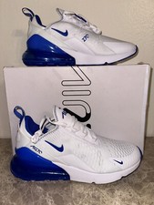 Nike Air Max 270 White Royal Blue Kentucky Mens Shoes DH0268-100 Size 9.5