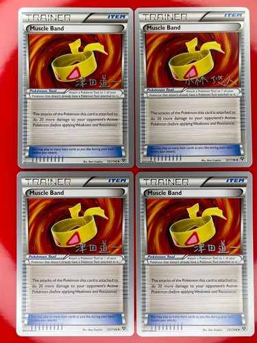 4X Pokémon TCG Muscle Band XY 121/146 2014 World Championship Cards LP/NM