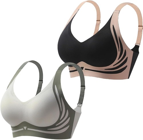 Super Gather Bra Wireless Push-Up Bra Womens Push Up Comfortable Lift Bra New - Foto 21 di 62