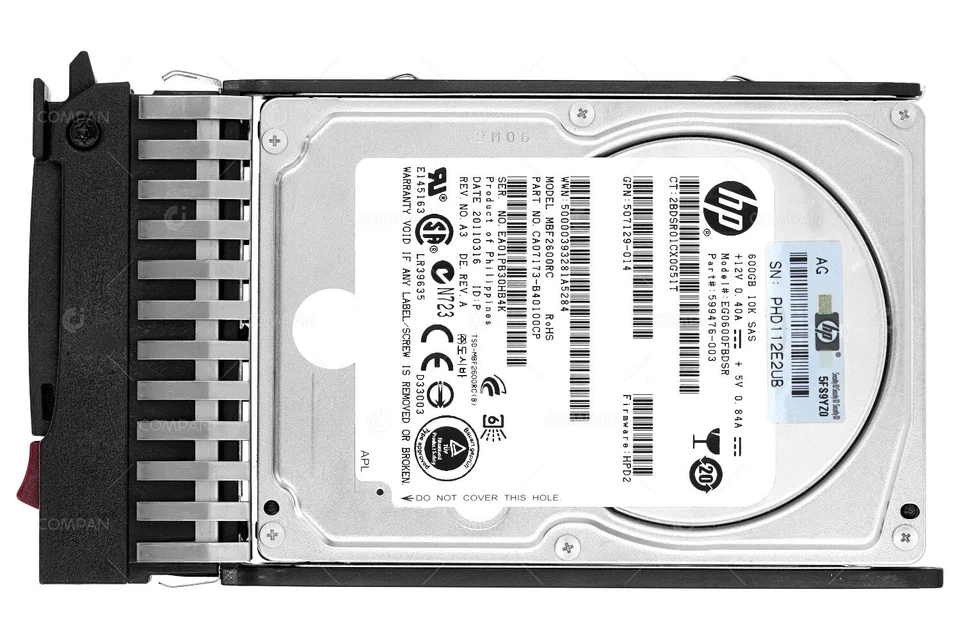 581311-001 HP HDD 600GB 10K SAS 6G 2.5" SFF HOT-SWAP - Immagine 3 di 4