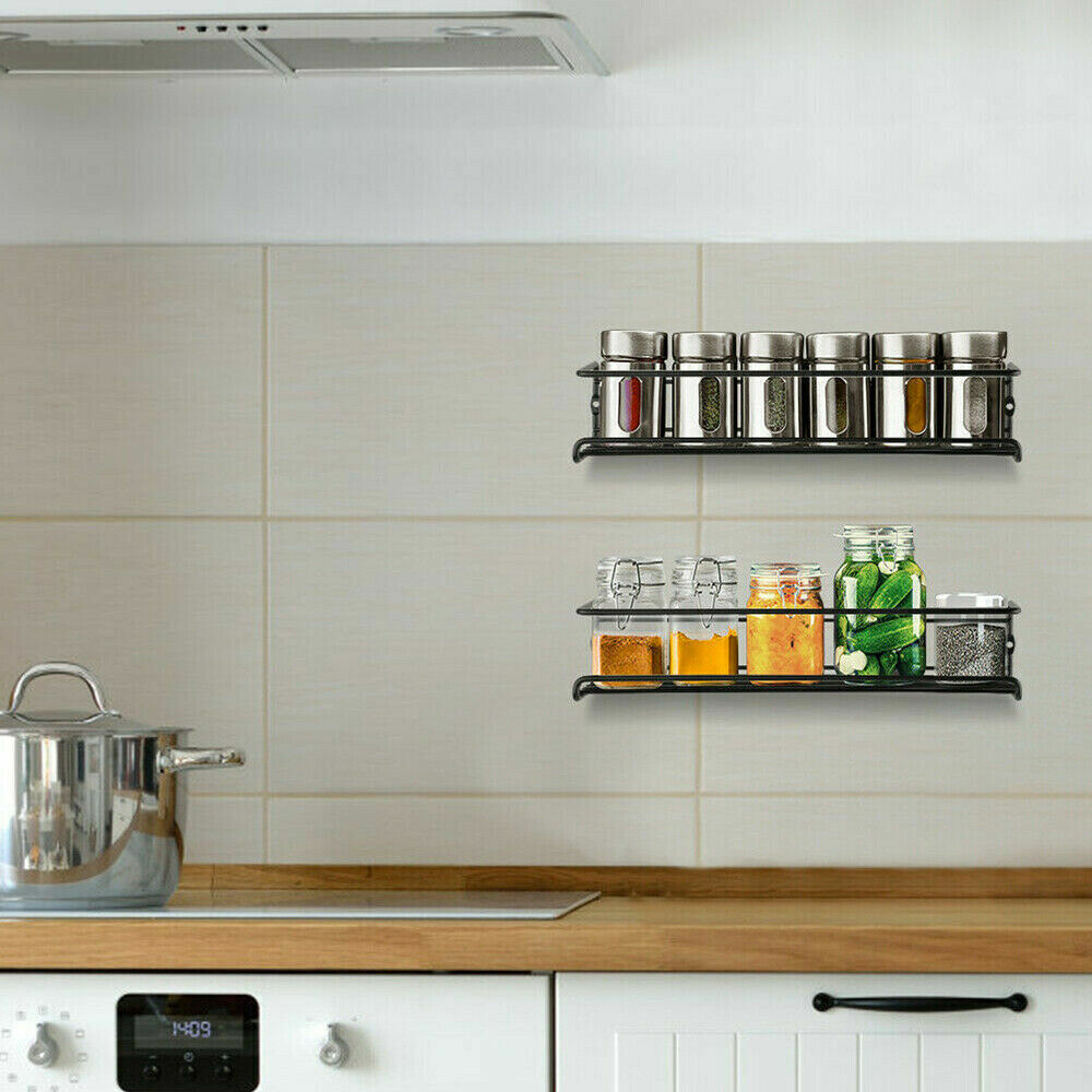 2/4PCS Hanging Kitchen Shelf Spice Rack WallMounted Organizer Cupboard