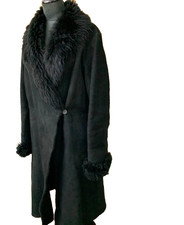 Jaeger Real Sheepskin Shearling Designer Jacket Coat Toscana L Uk14 Us10 Eu40