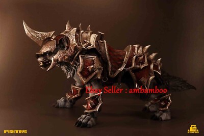 Fish Toys 1/12 Red Silver Armored Grey Wolf Mount Model Fit Action Figures New