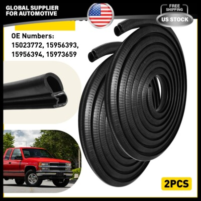 #ad 2PCS Door Seal Weatherstrip Rubber For 1988 2000 Chevy GMC C K 1500 2500 3500 $48.44