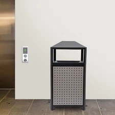 Commercial Outdoor Trash Can Large 38Gallon Site Lot Garbage Waste Container