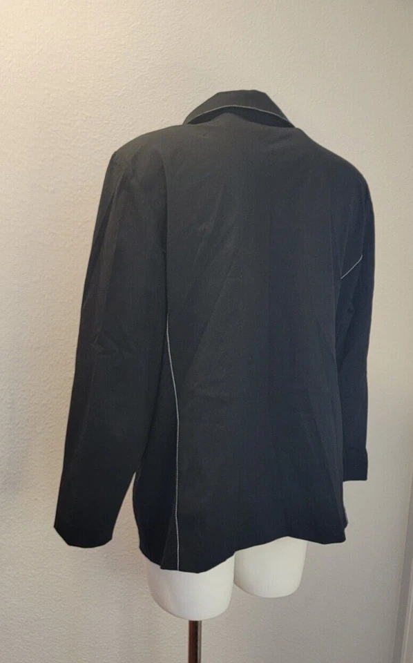 Blazer Misook con paneles laterales de punto y cierre de un botón para mujer talla grande Foto 4 de 4