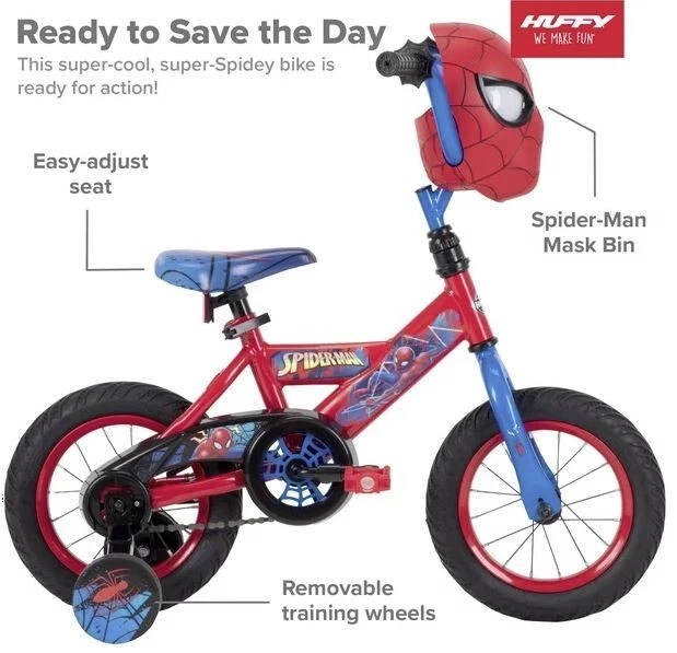 Huffy 12 Marvel Spider-Man Boys Bike by Huffy, plaque de guidon, rouge :  : Sports et Plein air