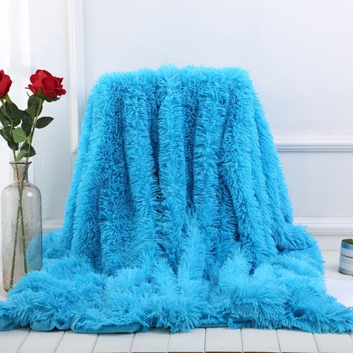 Shaggy Long Pile Throw Rug Blanket Sherpa Plush Coverlet Warm 150x200cm Size Bed - Picture 28 of 42