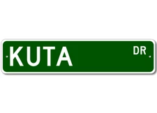 KUTA Street Sign - Personalized Last Name Signs