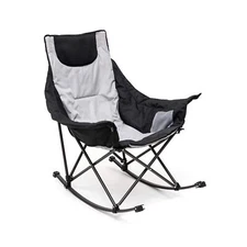 SunnyFeel Rocking Camping Chair, Luxury Padded Recliner, Oversized Folding La...