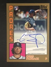 2019 Topps Update Chris Paddack Gold 1984 Autograph Auto Padres /50