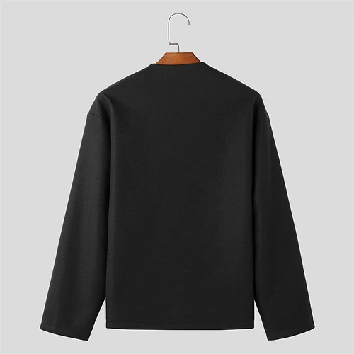 Hombres Moda Chaqueta de Lana Abrigo Ligero Ropa Deportiva Botón Informal Rompevientos - Imagen 6 de 14