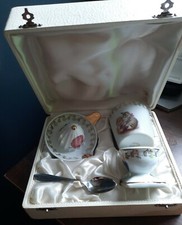 N02105 art&déco coffret naissance baptême vintage porcelaine Limoges apollonox