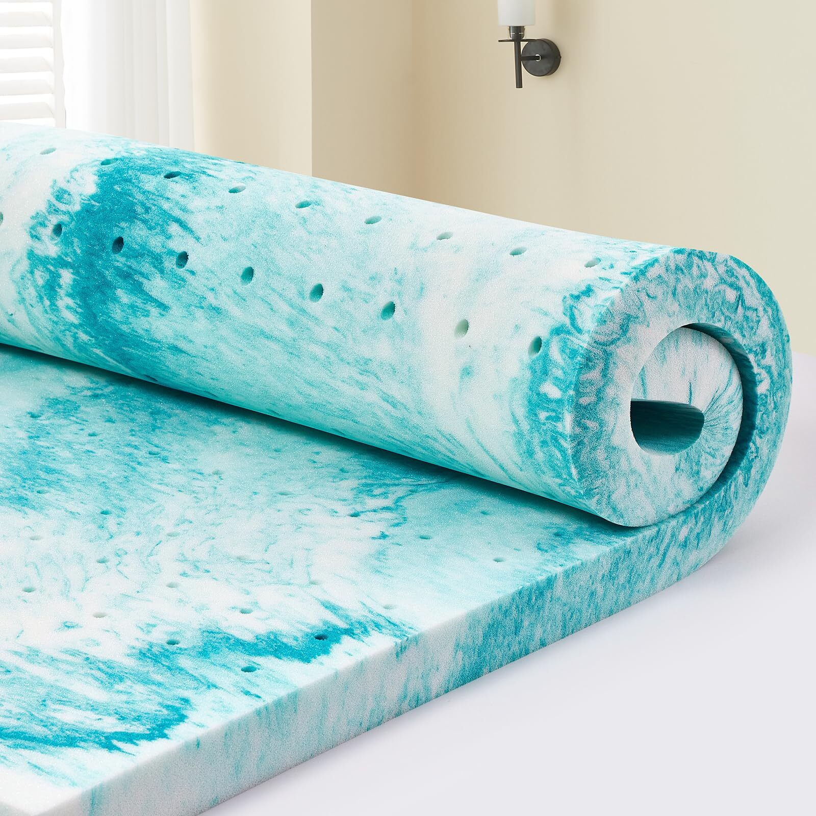 SIEMOUR 2 inch Memory Foam Mattress Topper King Size, Gel Infused Memory Foam...