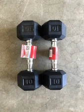 Weider 10lb Rubber Coated Hex Dumbbell PAIR - 20LB TOTAL - Brand new with tags