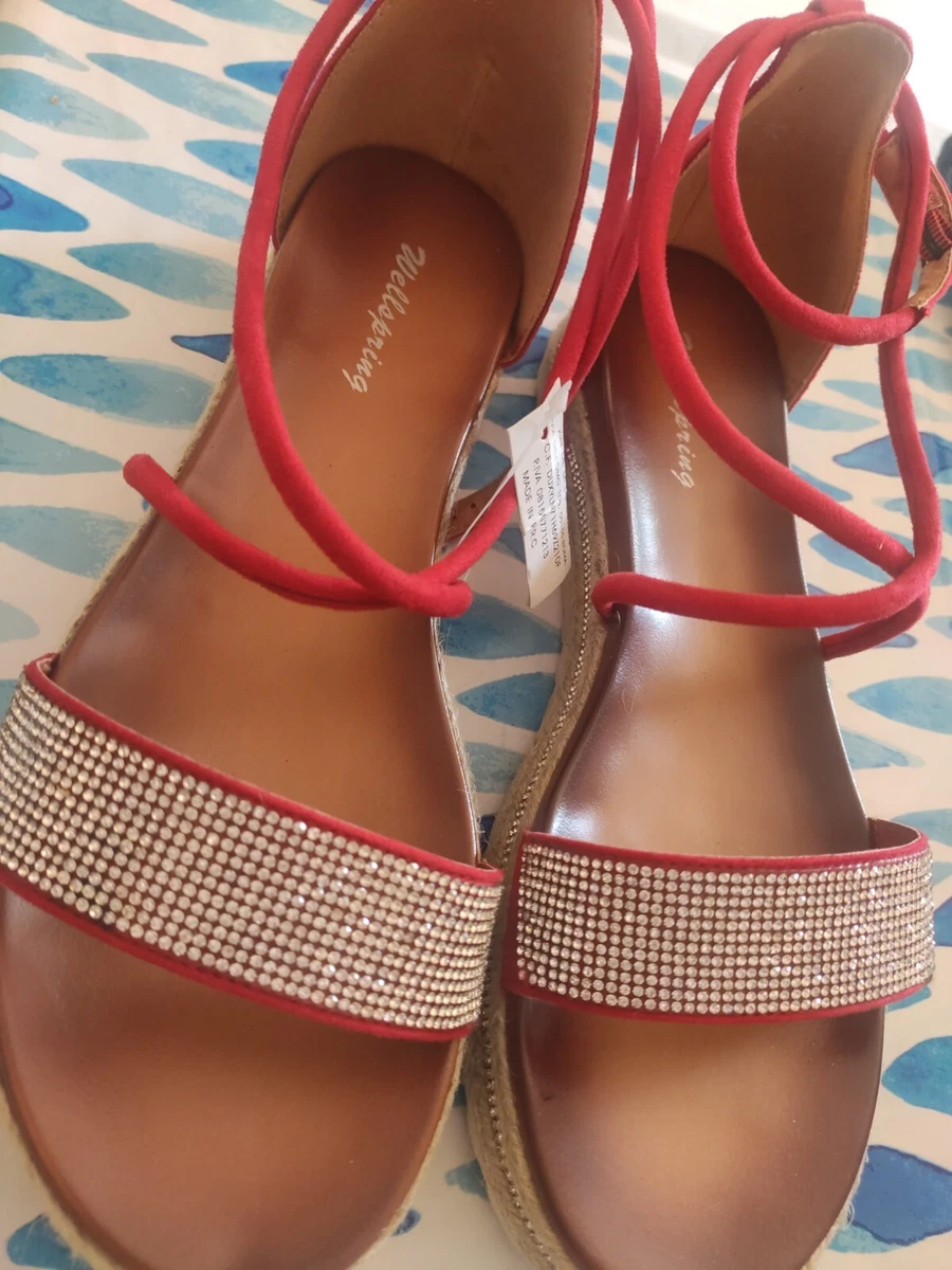 Sandali donna estivi Bassi Rossi con strass eBay