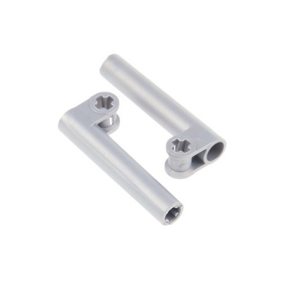 2x Lego Technic Achs Verbinder 2x5 flat silber senkrecht gebogen 65443 53586
