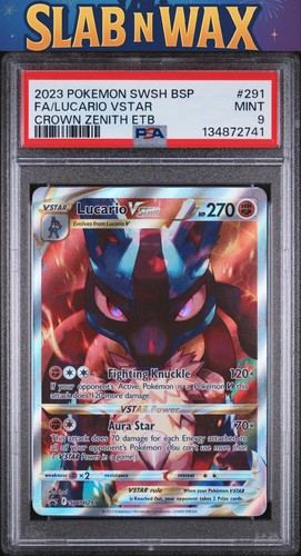 2023 Pokemon Swsh Black Star Promo Fa/Lucario Vstar #291 PSA 9