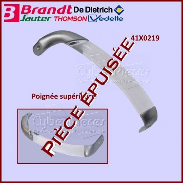 Poignée supérieure Brandt 41X0219 en ABS renforcé pour ouverture facile