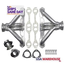 Hedman 68406, Pair of Hugger Headers SBC HTC Coated Steel Silver Performance Par