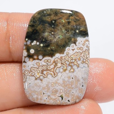 23.00 Cts 29X20X4mm Natural Ocean Jasper Radiant Shape Cabochon Loose Gemstone