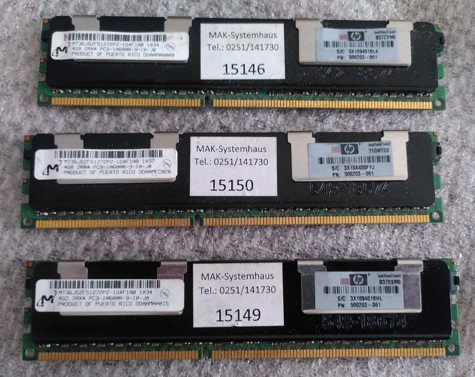 🖥️4Gb 2RX4 PC3-10600R DDR3 1333 micron ECC REG RAM HP server etc 💯✅