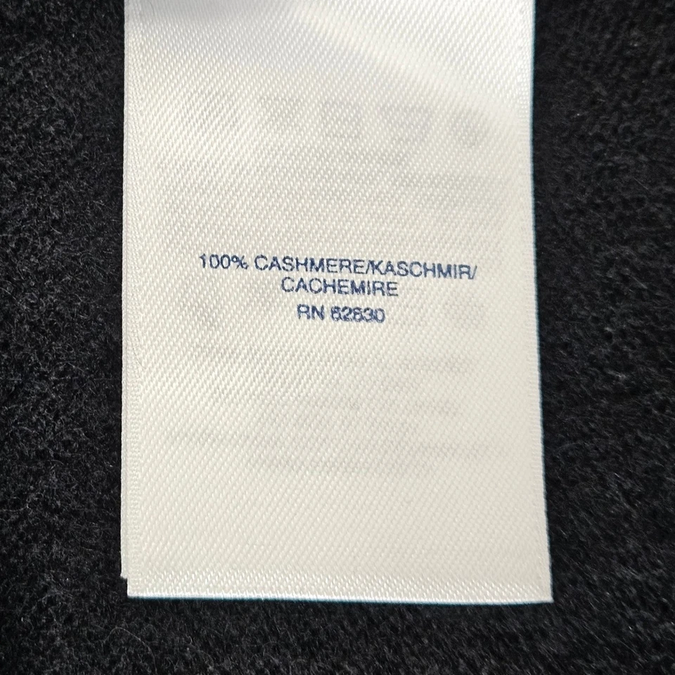 Lands End Men's XXL Tall 100% Cashmere Crewneck Sweater Black Preppy Old Money - Image 3 of 4