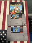Super Mario World & Wario’s Woods (Super Nintendo SNES, 1991) AUTHENTIC TESTED