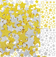 768Pc Glitter Star Sticker Foam Sticker Small Large Star Shape,Gold Silver