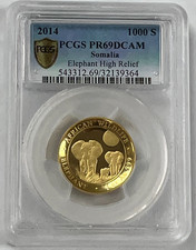 2014 Somalia 1 oz Proof Gold African Elephant PR-69 PCGS 1000 Shillings