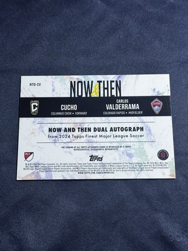 2024 Topps Finest MLS Now and Then Dual Auto Carlos Valderrama Cucho Hernandez - Picture 2 of 2