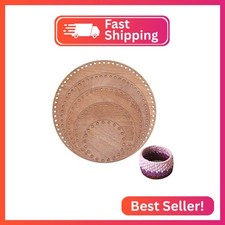 PH PandaHall 5 Sizes Natural Wooden Basket Bottom Round Circle Wood Base Shaper