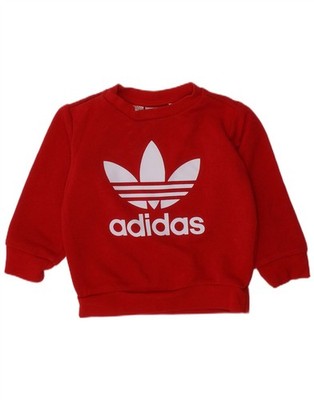 Adidas Baby Jungen Grafik Sweatshirt Pullover 9-12 Monate rot Baumwolle OG14