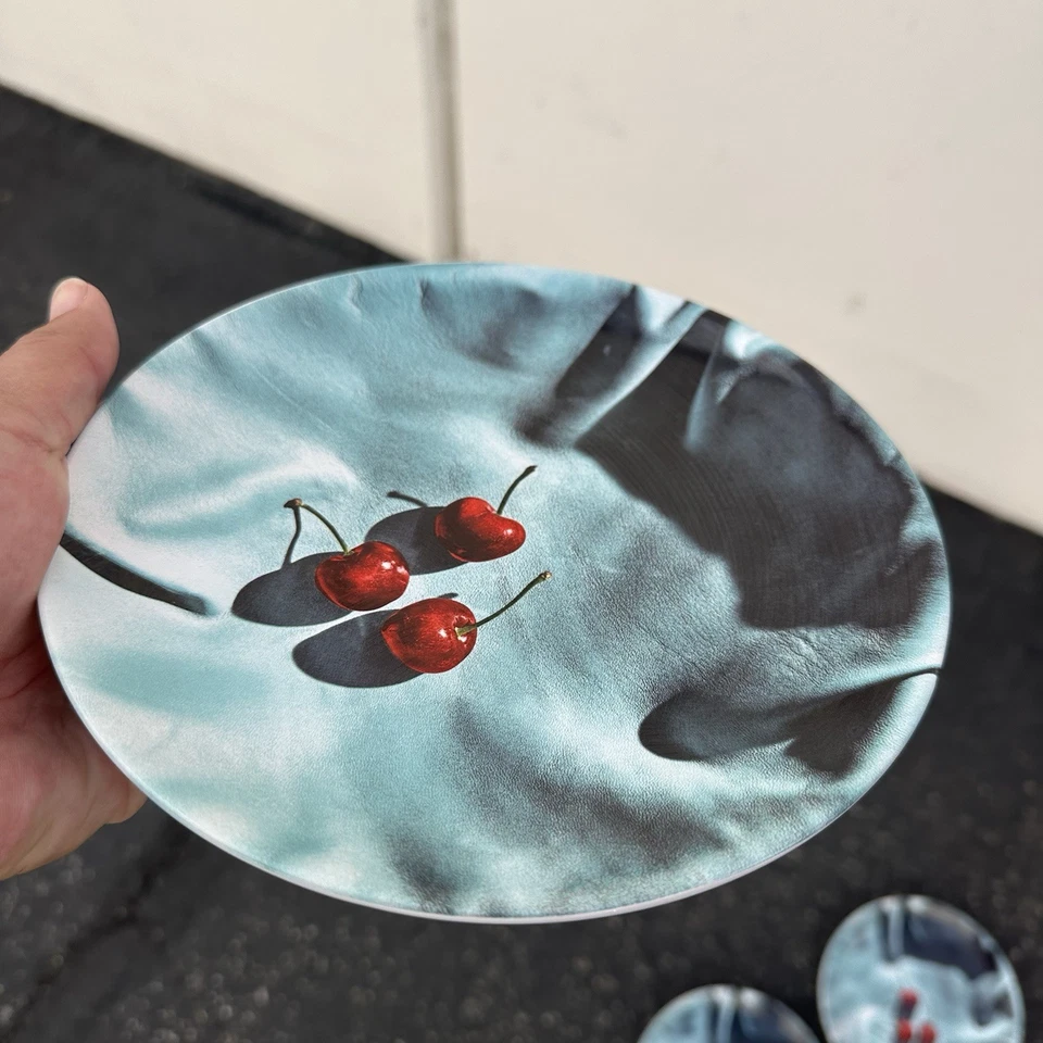 Set 3 - Gather + West Elm Grant Cornett Maggie Ruggiero Salad Side Plates CHERRY - Image 4 of 4