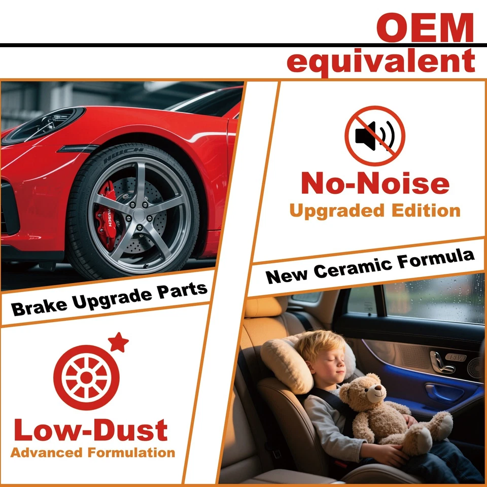 4pcs Front Rear Ceramic Brake Pads for Jaguar Vanden Plas 1985-1987 XJ12 XJ6 - Image 4 of 4