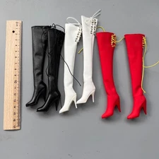 1/6 Scale Soldier Solid Knee High Boots Model for 12'' Female