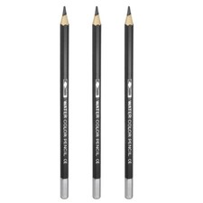 3Pcs Watercolor Pencils for Coloring Drawing Painting Black