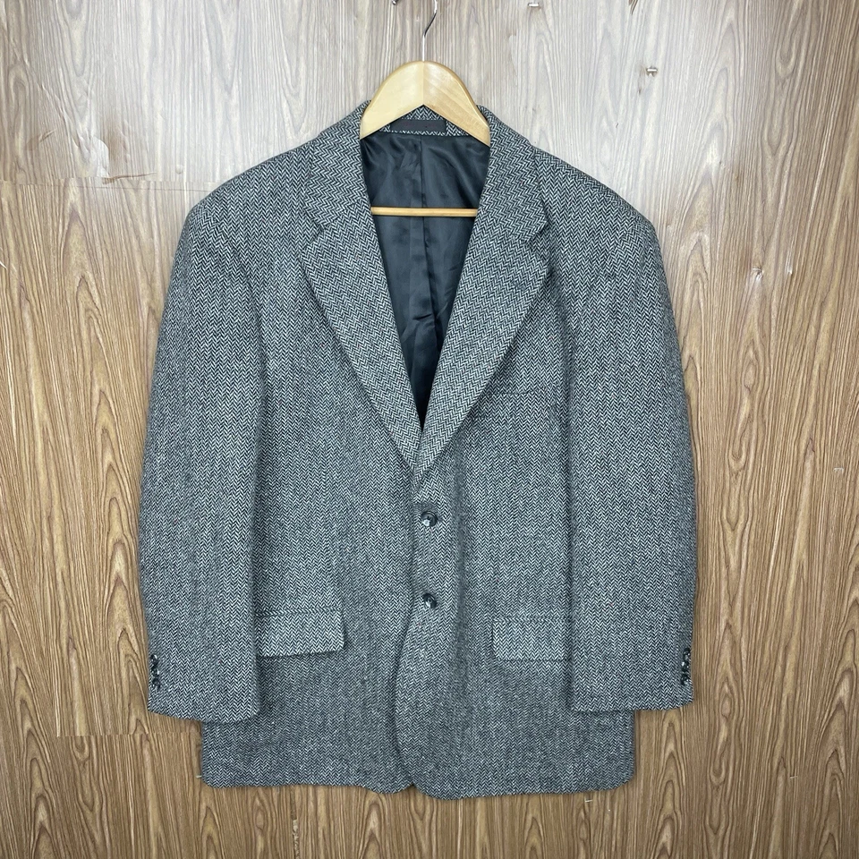 Abrigo deportivo TravelSmith para hombre 44R gris multicolor lana texturizada tweed dos botones Foto 2 de 4