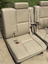 07-14 Oem Chevy Tahoe Yukon Suburban 3rd Row Third Seats Tan Beige Leather