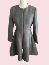 DKNY Gray A Line Full ZipLong Sleeve Jacket Dress Size 4